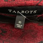 Talbots  Red Jacquard Brocade Pencil Skirt 10 Preppy Office Holiday Party Glam Photo 5