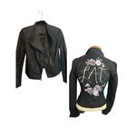 Andrew Marc Women's S  New York Womens Black Leather Off Center Zip Jacket Coat p Photo 1