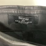 Bershka  Faux Leather Mini Skirt Zipper Front Women's Size XS Black Party Club Photo 2