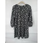 Boden Notch Neck Jersey Mini Dress Women 8 Black White Preppy Retro Floral Artsy Size 6 Photo 3