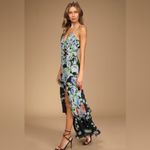 Lulus LULU’S Effortless Energy Black Floral Print Asymmetrical Maxi Dress Photo 3