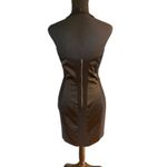 Bebe  Black Satin Panel Bodycon Mini Dress with Embellished Halter Neck – Size M Photo 2