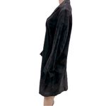 Terry Lewis Luxuries Genuine Suede Leather Black Belt Less Trench Coat Womens L Size L Photo 8