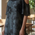 Free People Y2K Butterfly Print Cold Shoulder Mini Dress XS Photo 1