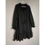English Factory  Black Tassel Trim Ruffle Hem Tiered Dress Size 2X NWOT Photo 3