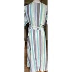 B Collection by Bobeau Orna Wrap Dress Blue Striped Midi Sleeveless M Size M Photo 8