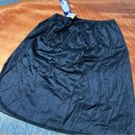 Vanity Fair Vintage  Black Satin Lace Trim slip size L 23” Made USA side slit Photo 7