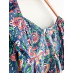 Farm Rio  | Tropical Birds Blouse Navy Blue Multi | Sz S | Tropical Bold Vibrant Photo 5