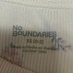 No Boundaries  Cream Floral Long Sleeve Ribbed Knit Crew Neck Sweater Top Size XS Photo 2