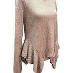 Silvia Novelli Italy cashmere wool tight knit ribbed asymmetrical hem sweater Gray Size M Photo 7