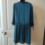 City Chic ccx Long Sleeve Green V-neck Mini Dress Size 16 Photo 3