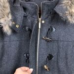 Alpine Swiss Women’s Gray Wool Blend Detachable Faux Fur Trim Hood Jacket Size XL Photo 3