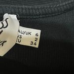 Princess Polly  Knit Mini Dress Cap Sleeve Ribbed Solid Black Stretch Size 2 Photo 4