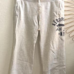 Y2K 2000s Aeropostale Capri Cropped Grey Sweatpants Spell out Logo Low Rise Drawstring Cuffed Sz M Gray Size M Photo 0