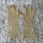 50s 60s Cream White Gloves Crochet Gauntlet Shape OSFM Photo 2