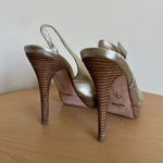 Cole Haan  Gold Leather Sling Back Open Toe Platforms‎ Sandal Size 9.5 B Photo 7