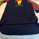 Vintage 90s Pooh Bear Nightgown One Size Happy Windsday Flannel Sleeves Blue Photo 12