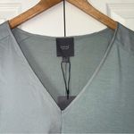 Lysse  Sage Green V-Neck Tunic Mixed Media Blouse Women's XL Flowy Short Sleeves Photo 1