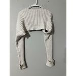 SIMONETT Cream Ribbed Knit Sleeve Sweater Shrug Bolero One Size Size undefined Photo 6