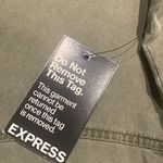 EXPRESS Cold Shoulder Shirt Dress Size L/G Olive Green Photo 10