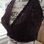 Aerie  Lace Halter Cami Bra Burgundy Sz Lg Photo 1