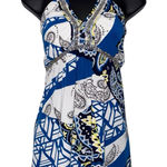 INC International Concepts Blue and White Patterned‎ Dress Size XL Photo 0