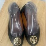 Tory Burch Black Loafers with Gold Emblem Photo 0