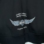 Harley Davidson  Women L Black Graphic Print Full Zip Sweatshirt Pockets Biker Photo 7