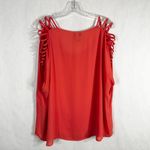 Torrid 1X Top Strappy Short Sleeve Peach Georgette Chiffon Solid Tee 899 Photo 2