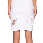 Rag and Bone  Destroyed Distressed White Denim Pencil Skirt Photo 2