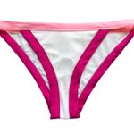 l*space L  Vacay White Pink Ribbed Bikini Bottom Stretch Women's Size Small NWOT Photo 2