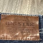 Big star Y2K  Union Straight Leg Jeans Premium Denim Leather Patch Blue 2000s Photo 6