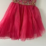 Sherri Hill Bright Pink Beaded Sequin Tulle Mini Skirt Pageant Prom Dress 2 Photo 3