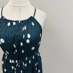 Soma  Dark Teal & White Polka Dot Pleated Tie Midi Bra Dress - Size XL Photo 4