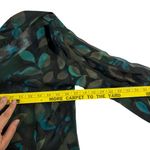 TESS 100% Silk Long Sleeve Blue Black Leaves Women's Button‎ Up Shirt Size 4 Photo 6