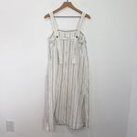 Madewell Linen-Cotton Princess-Seamed Midi Dress in Stripe Desert Dune Medium Photo 3