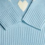Sail To Sable womens Blue Lacecap heart wool pullover sweater Medium Photo 8