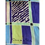 Oscar de la Renta Vintage Colorful Printed Silk Oblong Scarf Photo 3