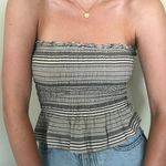 American Eagle Striped Smoked Strapless Top Photo 0