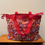 Flip Flop Clear Beach Tote Detachable Bag Insert Zip Top Shoulder Strap Red Photo 0