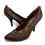 Naughty Monkey  Scalloped Faux Leather Pumps size 10 Photo 0