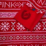 Victoria's Secret NWT PINK Red Winter Sweater Print Waffle Thermal Pajama Top Photo 1