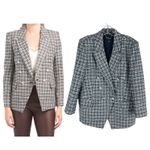 Elie Tahari  Double Breasted Tweed Novelty Blazer Jacket Black White Size L Photo 1