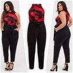 Torrid NWT Jumpsuit - Red & Black Sleeveless Halter Neck Size 1X Photo 1