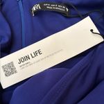 ZARA Bodycon Mini Dress Royal Blue Floral Detail Cut Out Womens Size Small NWT Photo 6