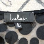 Lulus  You Got This Black Velvet Polka Dot Tie Front Crop Top Small Photo 10