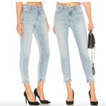 AGOLDE Sophie Crop Chewed Hem and Waistband Skinny Jeans in Vertigo Wash Size 26 Photo 1