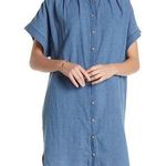 Madewell Central Linen Blend Chambray Button Front Shirt Dress XXS Photo 0