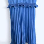 Gorgeous Trish Scully Women's Dress Ruffled Pleated Skirt Mid Length size 10 Blue Photo 3