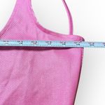 Pretty Little Thing  Pink Denim Bralette Ring Detail Coated Tie Neck Top US 12 Photo 5